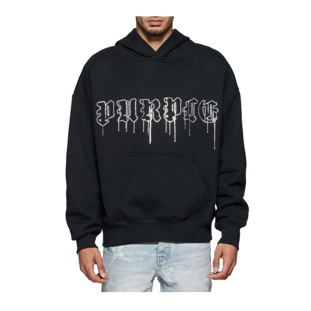 Purple Brand Hoodie Heavyweight Fleece PO Mens Black P401